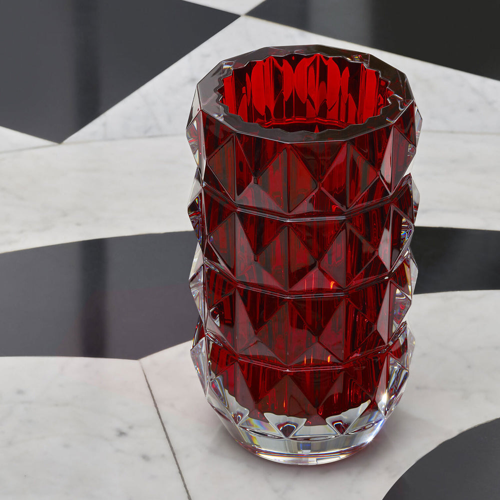 Baccarat Louxor Round Vase Medium Red