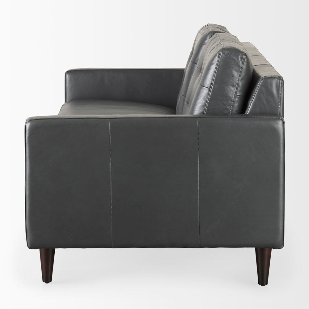 Tufted Leather Sofa Ozzy GRY by District Home