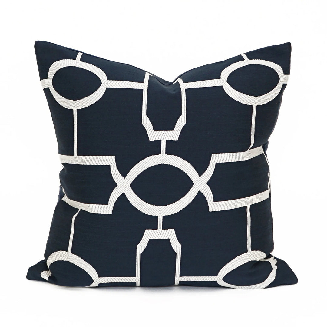 Trellis Indigo With Velvet - CJ51 Pillow